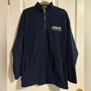Levi's Blue and Green Fleece Quarter Zip Sweatshirt